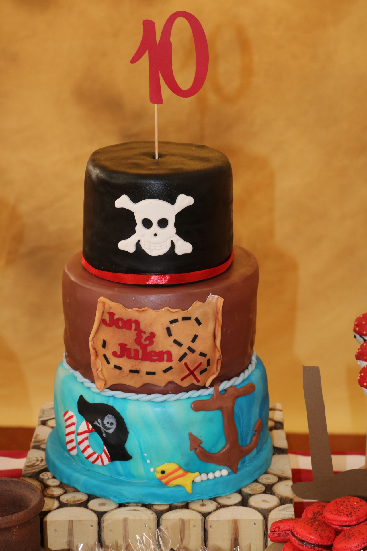 Tarta de 3 pisos Pirata.